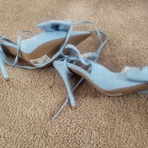 Baby Blue Suede Asos Bow Tie Heel